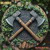 Metal Viking Axe Plaque Wall Decor Personalized Anniversary Holiday Gift