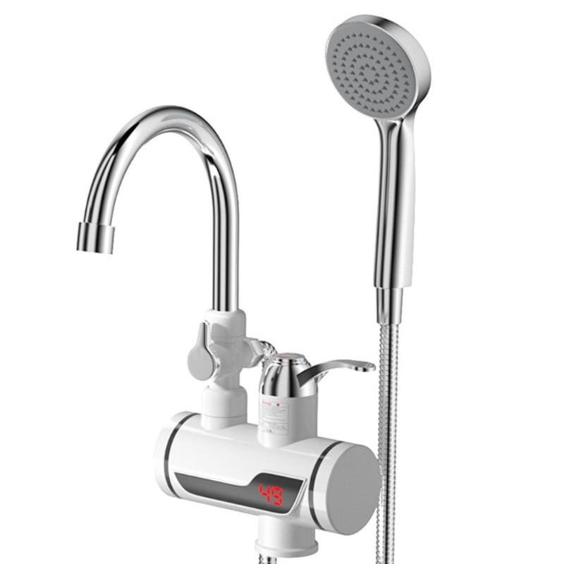 Digital Display Hot & Cold Dual-use Faucet Electric Heating Water Faucet & Shower Home Intelligent Instant Hot Water Faucet