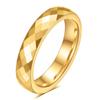 European American Ins New Tungsten Steel 4MM 6MM Faceted Polygon Rhombus Couple Rings