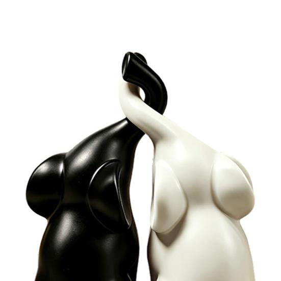 Elephant Figurines Loving Gifts for Couples Wedding Anniversary Modern Elephant Sculpture Ornament