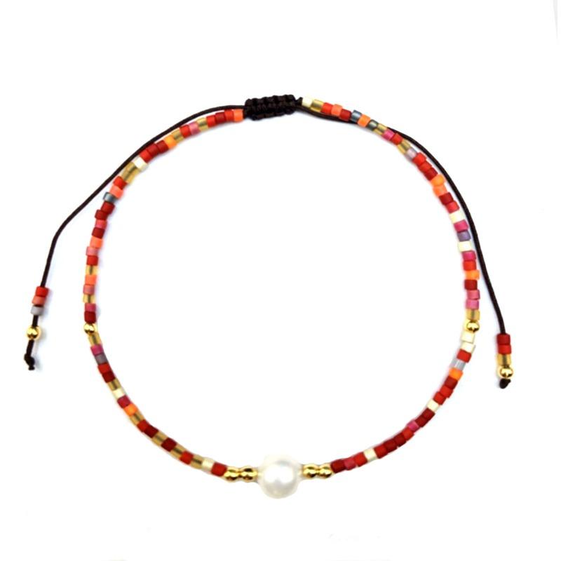 Bohemian Bracelet, Natural Stone Ladies Bracelet, Rice Bead Beaded Bracelet, Hand-woven.