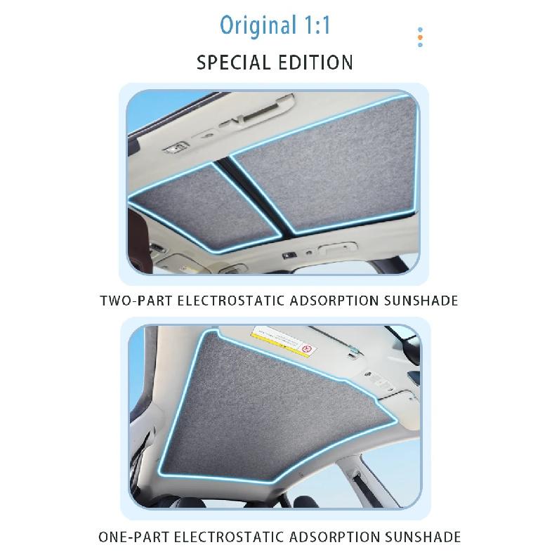 Für Volvo XC90 2016~2026 25 MK2 Auto Panoramadach Isolierung Dachvisier Elektrostatische Adsorption Wildleder Stoff Sonnenschutz