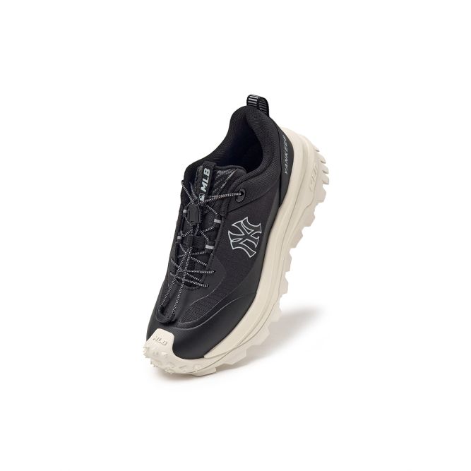 MLB New York Yankees Synthetic Leather Fashion Versatile Commuter Drawstring Running Autumn Sneakers Unisex Sneakers Black 3ASHB025N-50BKS