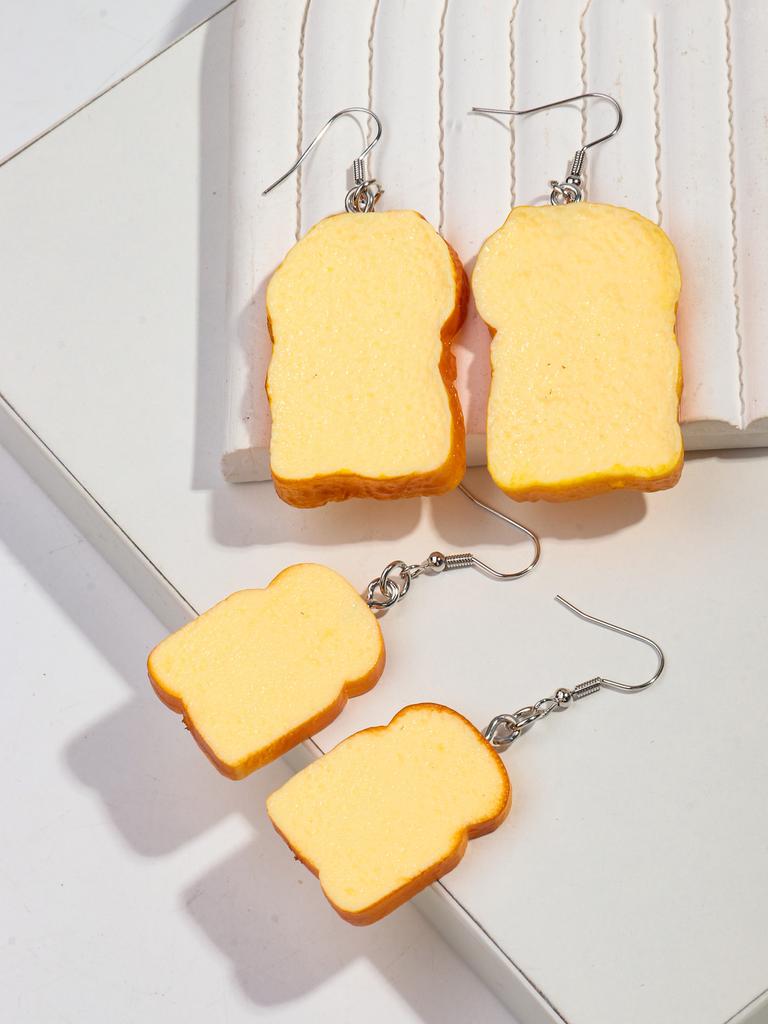 New Cute Acrylic Simulated Toast Drop Earrings for Women Funny Bread Slices Potato Chip Drop Earring Creative Jewelry 2025 Gifts