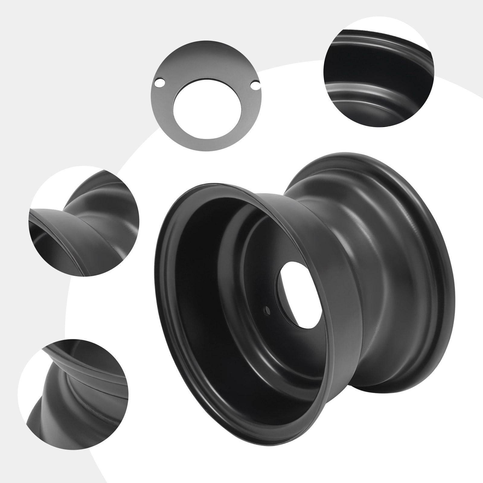 7 Inch ATV Wheel Rim, Steel Black 3-Hole Replacement - Direct Fit for ATV, Durable Off-Road Rim, Universal ATV Accessory nero