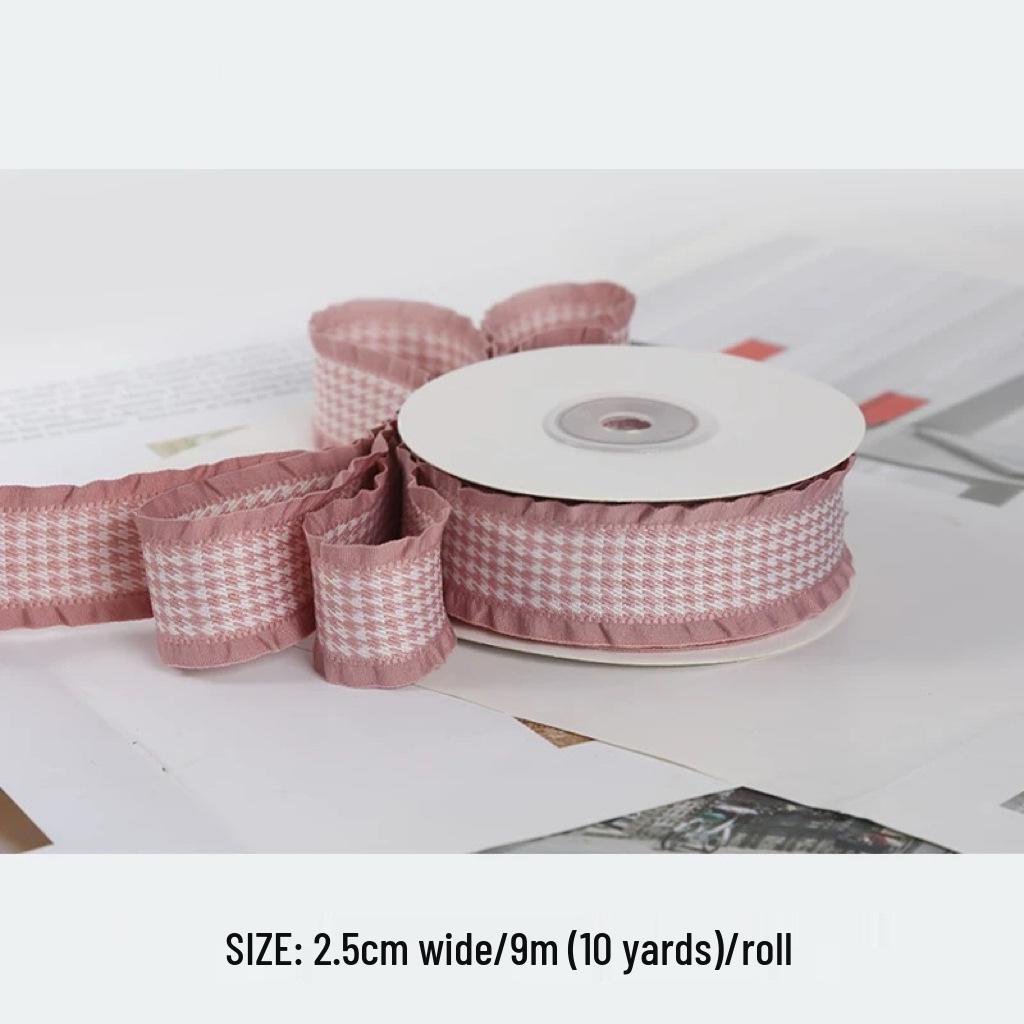 

2.5CM Lace Houndstooth Ruffle Ribbon Bow Hair Accessory - Polyester Cotton DIY Craft Material