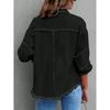 2026 European and American Style Raw Edge Ladies Casual Denim Jacket with Practical Pockets