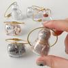 Cat Transparent Memory Capsule Keychain Fur Ball Storage