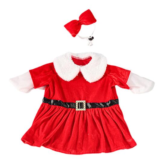 Christmas Goose Outfit Santa Claus Goose Costume Porch Goose Xmas Clothes for 23" Cement or Plastic Geese Lawn Garden Decor