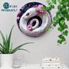 Vintage Floral Snake Aluminum Wall Art, Pink Rose Metal Decor 8x8 Inch, No Power Hanging Sign for Bedroom Kitchen Living Room