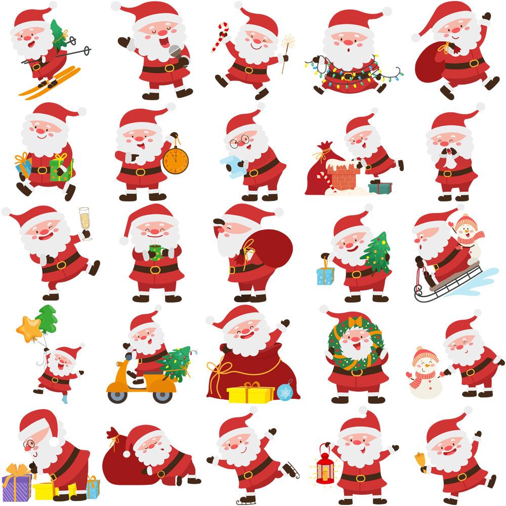 

50 Cartoon Santa Claus Stickers Decorate Suitcase Pen Guitar Notebook Waterproof Hot Stickers