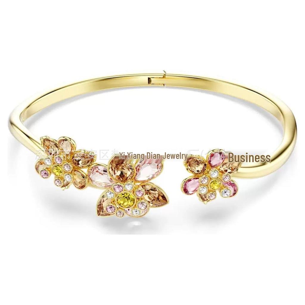 Idyllia Flower Dopamine Jewelry Set: Necklace, Bracelet, Earrings, Ring with Austria Crystals