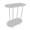 Clear Side Table Acrylic 2 Tier Oval Modern Detachable Nightstand End Table for Living Room Office