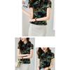 Mesh Short-sleeved Shirt Summer New Fashion Slimming Printed Top Large Size Middle-aged Women's Clothing
