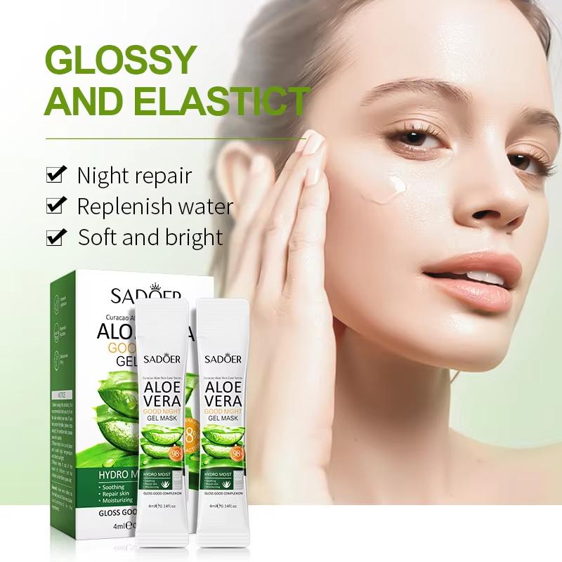 20pcs/box Aloe Vera Gel Portable Facial Mask Soothing and Repairing After Moisturizing Hydrating Shrink Pores Sleep Mask Skin Care