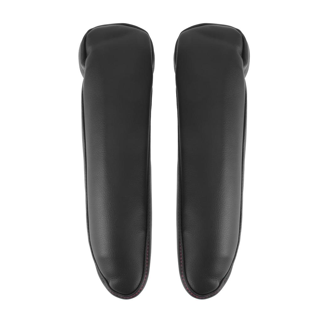 X AUTOHAUX Microfiber Leather Front Seat Armrest Replacement Black with Red for Toyota Sienna Covers, Line, 2011-2018