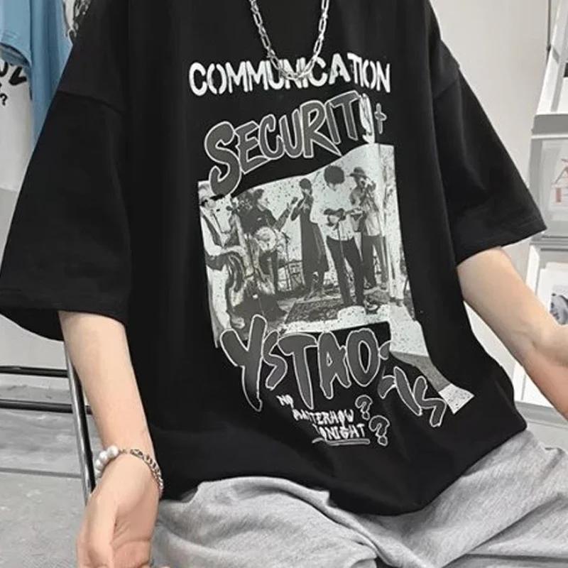Oversized Streetwear Vintage T Shirt Hip-hop Women's T-shirt Hip-hop Women's T-shirt