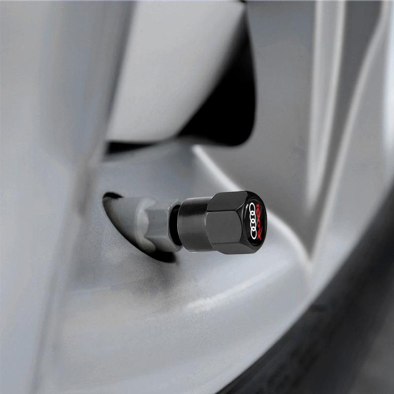 4Pcs Car Wheel Tires Bolt-in Valve Caps Badge Car Accessories For Audi S5 S6 S7 S4 S8 TT TTS A4 B8 A3 B6 A6 C7 C6 B7 Q5 Q7 C5 A5 B5 A7 A1 B9 Q3 A8L Q8