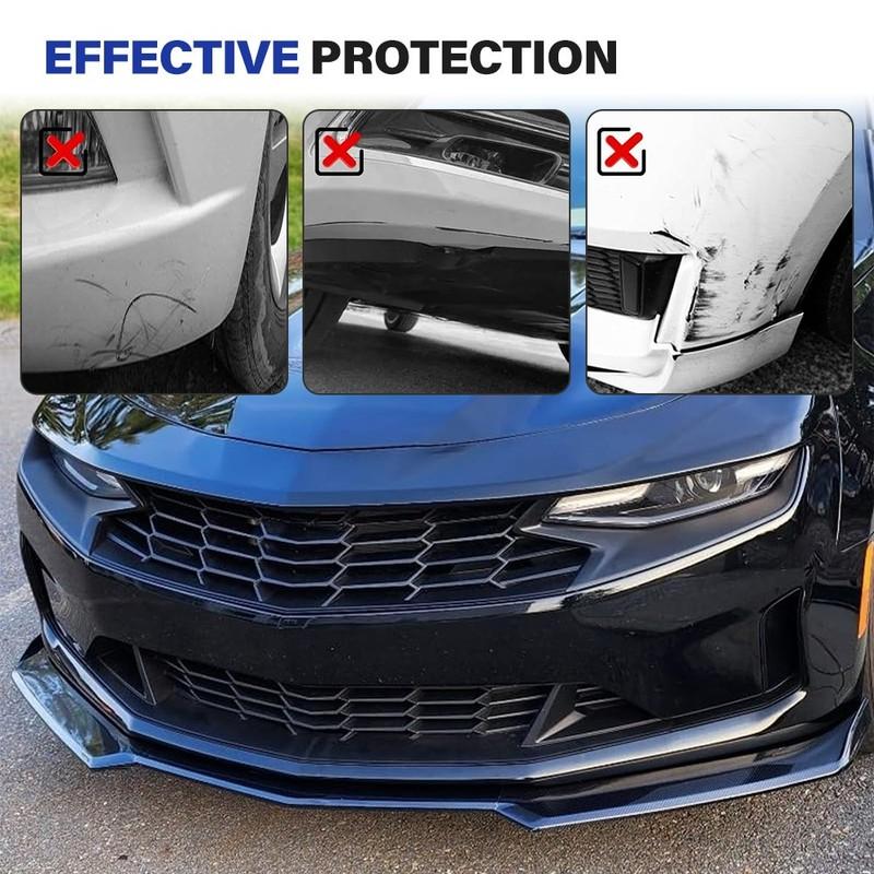 Black For 2016-2024 Chevy Camaro 1LE Style Front Bumper Lip Splitter +Side Skirt