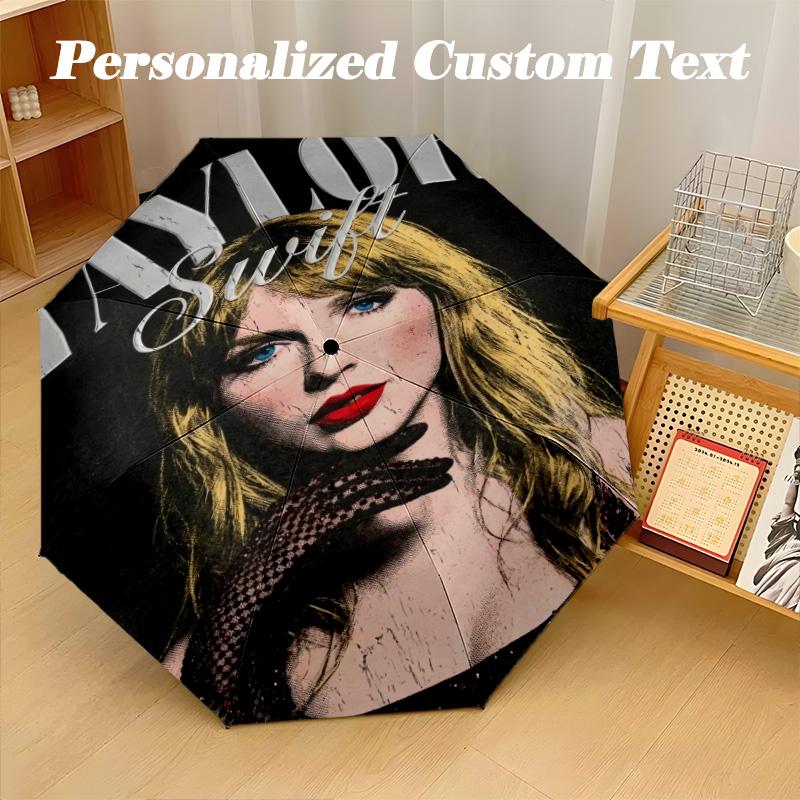 Portable Auto Folding Umbrella,Taylor Swift 8 Rib Waterproof Umbrella For Camping Commute