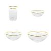 Gold Clear Crystal Glass Heart Shaped Bowl Heat Resistant Instant Noodles Bowls Cooker Tableware Kitchen Accessorie
