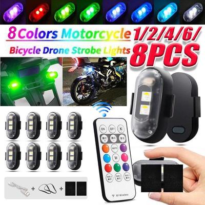 8 Colors Remote Control Strobe Light LED Warning Lamp Drone Strobe Light Motorcycle Tail Light for Car Motorcycle Bicycle RC Drone Flash