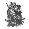 Samurai Wall Art Wrought Iron Warrior Hug Lover Hanging Wall Art Decoration for Living Room Decor