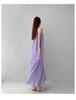 Petite French Purple Sling Dress for Women - 2025 Summer Loose Fit, Slimming, Temperament Style for Seaside Vacation.