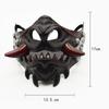 Half Face Red Prajnaparamita Mask Halloween Evil Devil Party Mask Toy Demon Samurai Mask Masquerade Party Wear Accessories