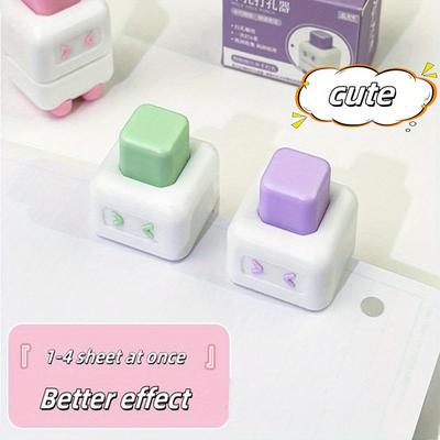 1 Locher, niedlich, tragbar, für Büro, Schule, DIY, manuelles Papier, Binder, Punch, Schreibwaren, Mini-Papierstanzer, Bindung, Scrapbooking