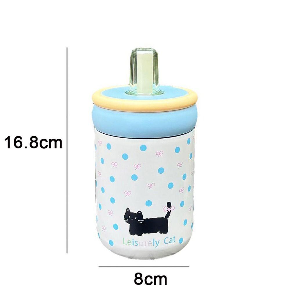 Durable 500ML Thermal Water Bottle With Handle 316 Stainless Steel Insulated Cup Portable Cartoon Cat Drinkware for Student