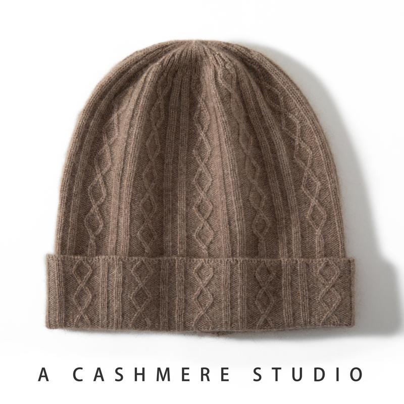 Cashmere Women's Hat for Winter Warm Soft Cashmere Beanies Bonnet Slouchy Street Skullies for Girl