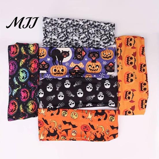 Halloween Sports Accessory Headbands for Women, Cute Pumpkin Ghost Bat Cat Skeleton Wide Hair Bands, Skull Headband Breathable Stretchy Non-Slip