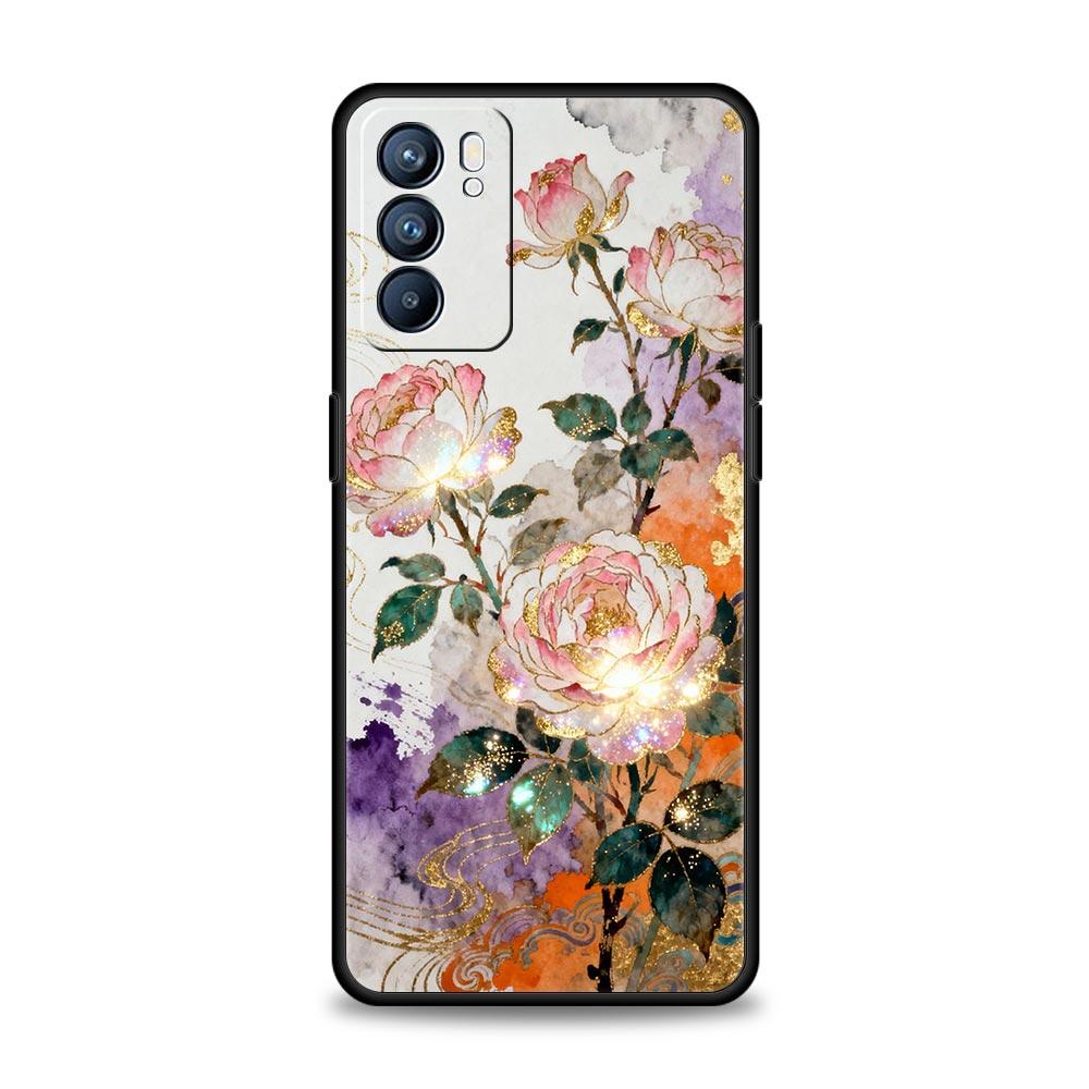 Oil Painting Flowers Pattern Design Phone Case For Oppo A17 A31 A54 A57 A78 A79 A98 Find X5 X6 Reno 8 10 11 12 13 F Pro Soft TPU