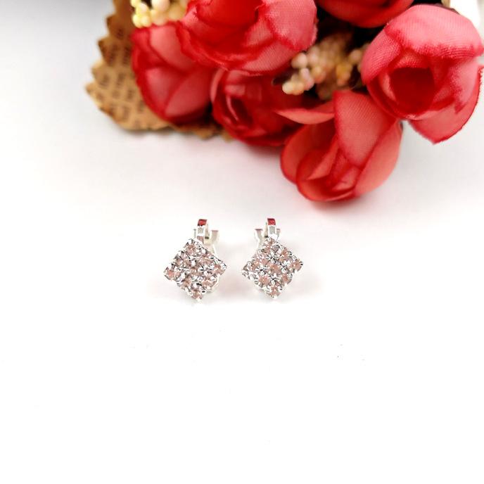 Rhinestone Square Earclip Without Piercing Female Geometric U-shape Fresh Earring Clip