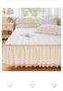 Korean Style Crinkled Gauze Quilted Bed Skirt with Fresh Lace Trim - Non-slip Home Bedding Set