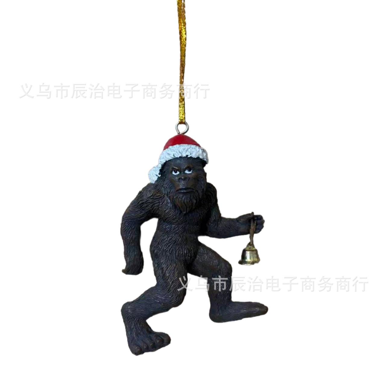 New Christmas Decoration Pendant Christmas Tree Bigfoot Take Bell Pendant Pendant Resin Ornament
