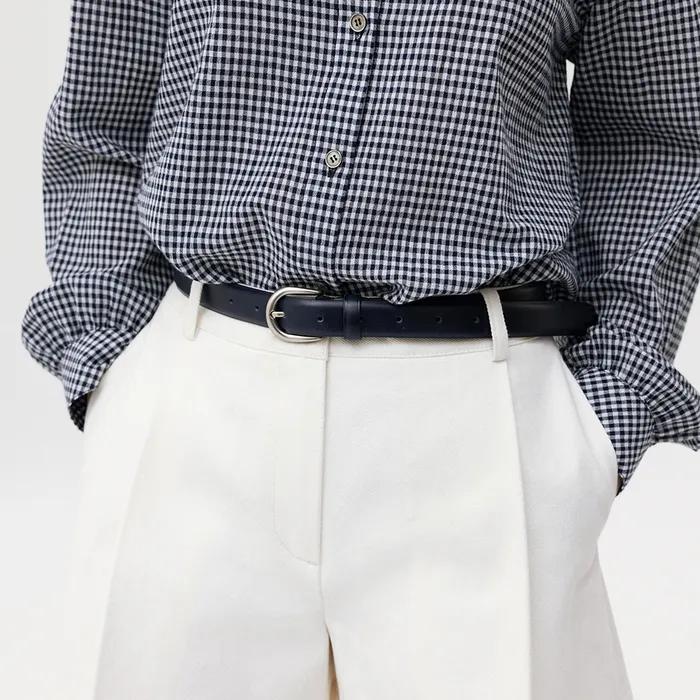 [11th]BAENGNOKDAM Leather belt (Ivory/Burgundy/Navy/Beige/Black/Brown/Chocolate)