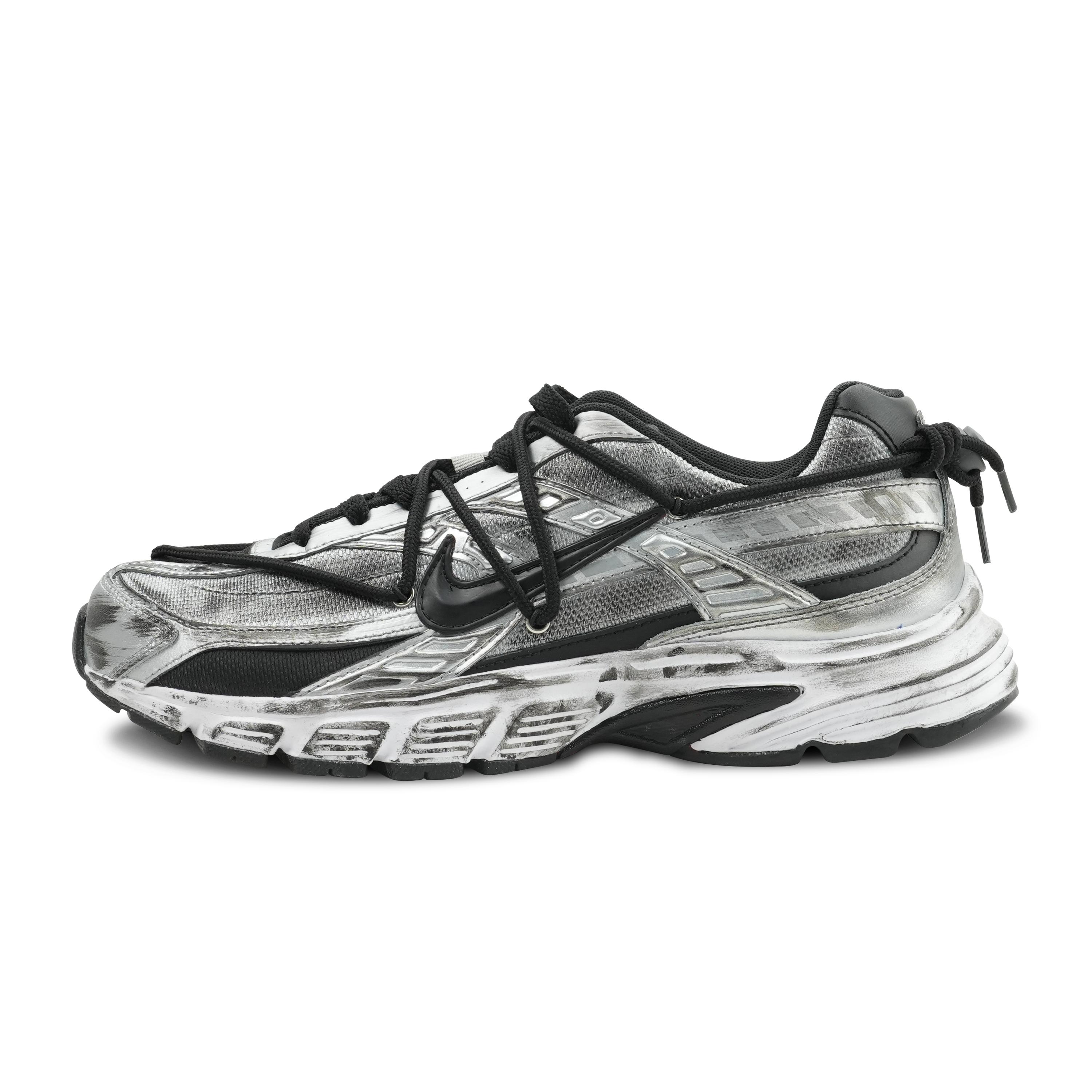 

Nike Initiator Fabric Slip Resistant Abrasion Resistant Low top Running Shoes Men s Black Silver 394055-001(Team162-) 41
