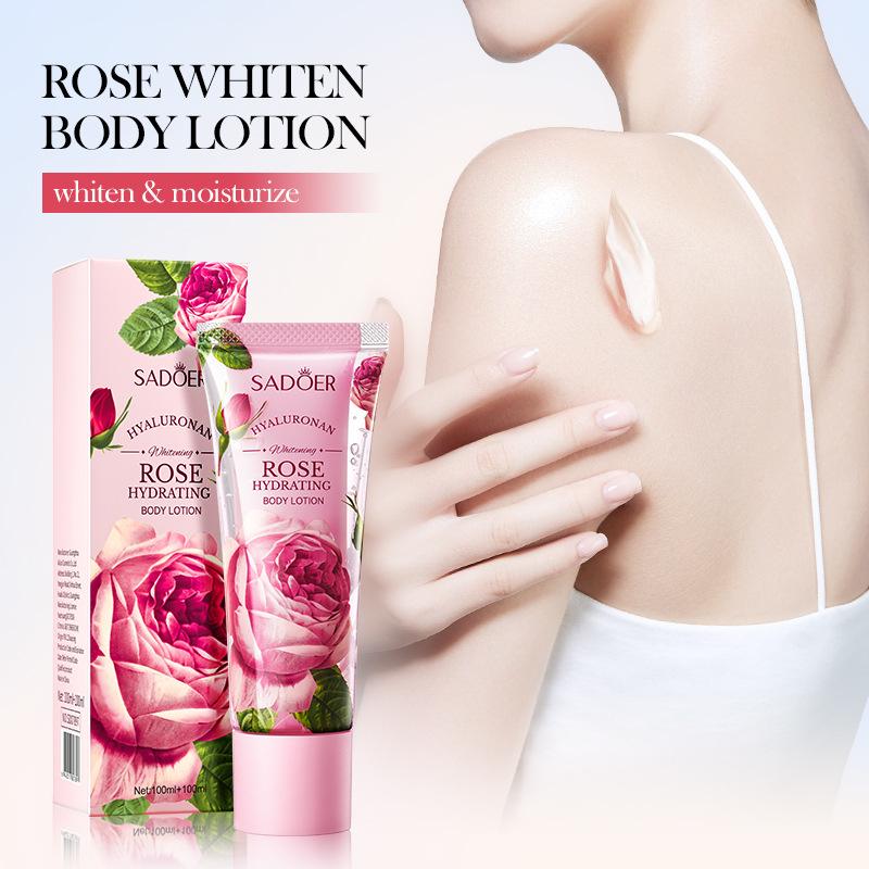 Rose Body Lotion SADOER Hyaluronic Acid Whitening Hydrating Hydrating