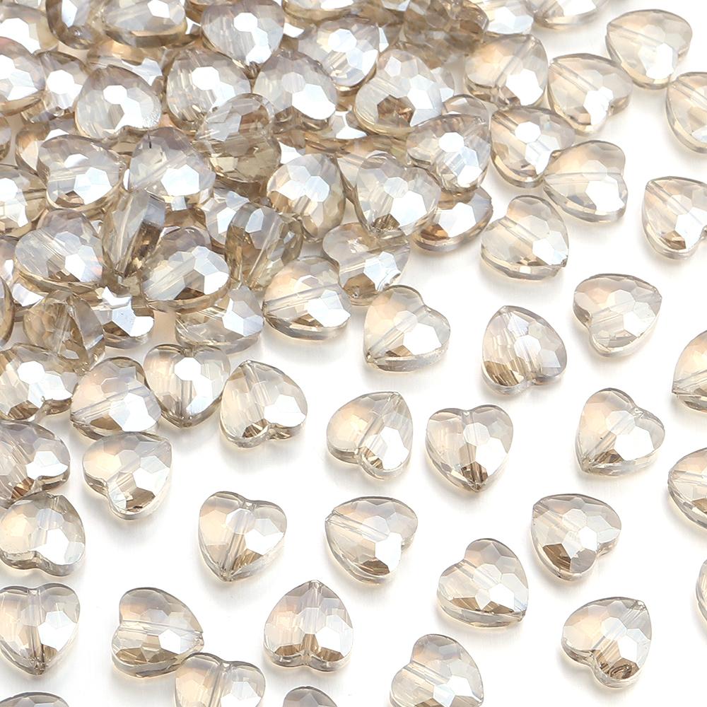 

30pcs/lot Faceted Love Heart Crystal Glass Beads Colorful Glass Beads Loose Spacer Beads For Jewelry Making Necklace Bracelet янтарь