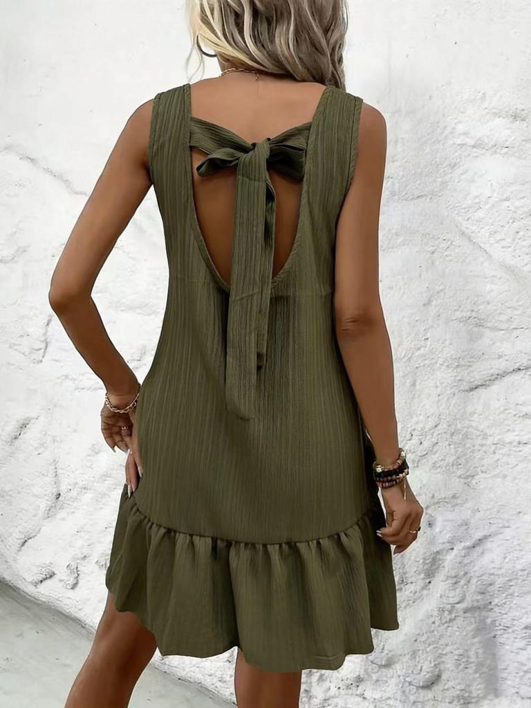 High-Quality European & American Sleeveless Knit Midi Dress - Elegant Women's Vest Style
