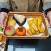 Plastic Rattan Threads Food Serving Tray Wooden Handle Desktop Organizer  Office