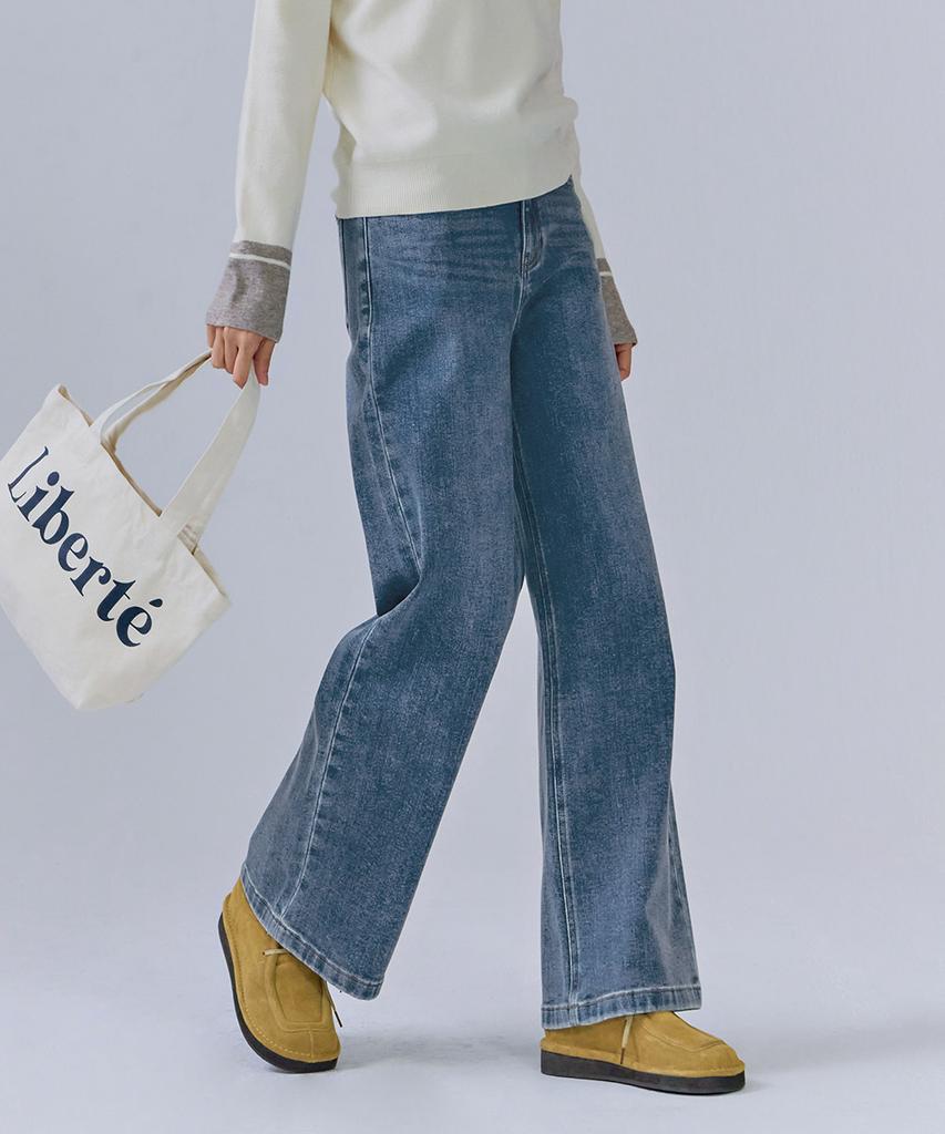 Chase Cult Women'S Brushed Wide Denim Pants-Cfrg2371C0N