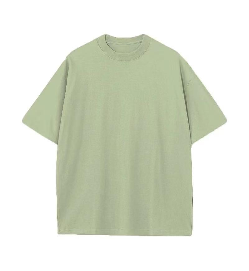 20 Combed Cotton Heavyweight Oversize T-Shirt - Solid Color, Round Neck, Short Sleeve, Drop Shoulder, 230g