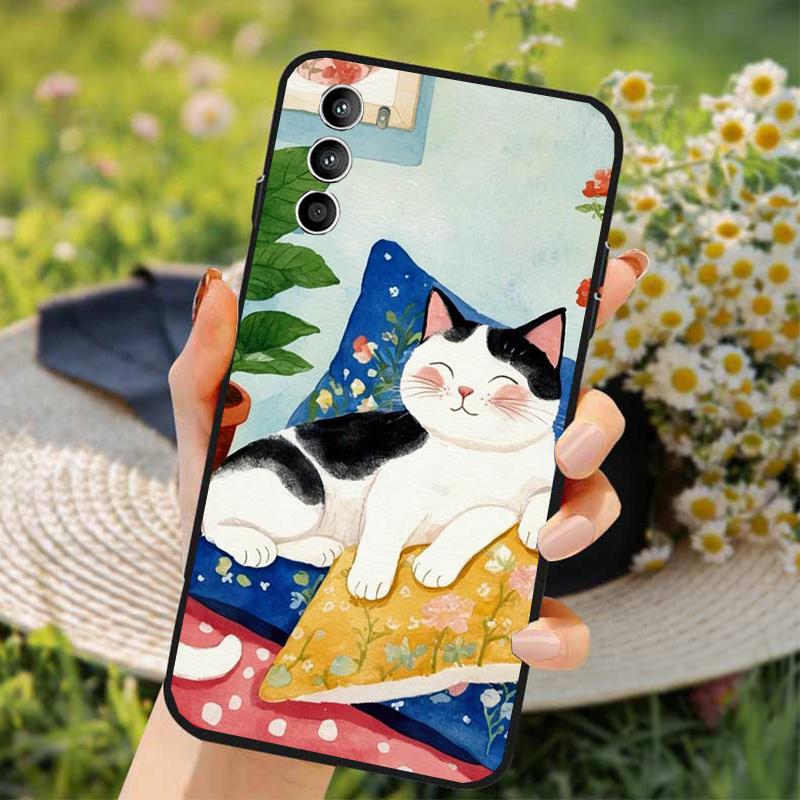 Fun Cat Phone Case For Moto G85 G55 G05 G14 G75 G31 G50 G52 G60 G13 G32 G84 G54 G53 G72 G24 Power