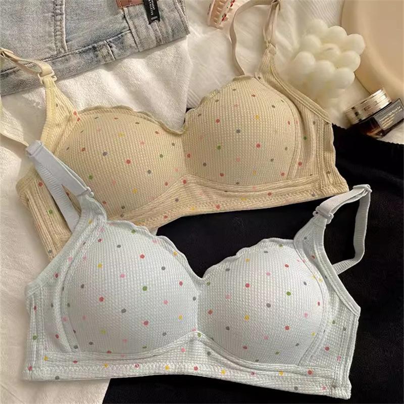 Japanese underwear beautiful back without steel ring, small chest gathering upper support bra, women's big chest showing small gathering upper support