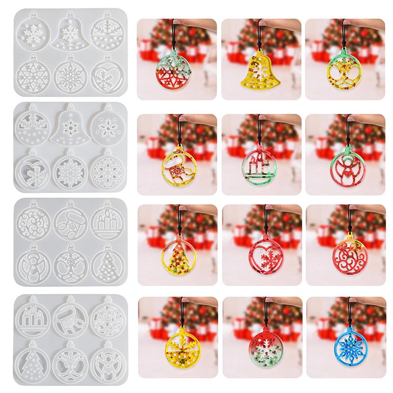 Christmas Series Pendant Ornament Epoxy Resin Silicone Mold Diy Jewelry Keychain Decoration Supplies