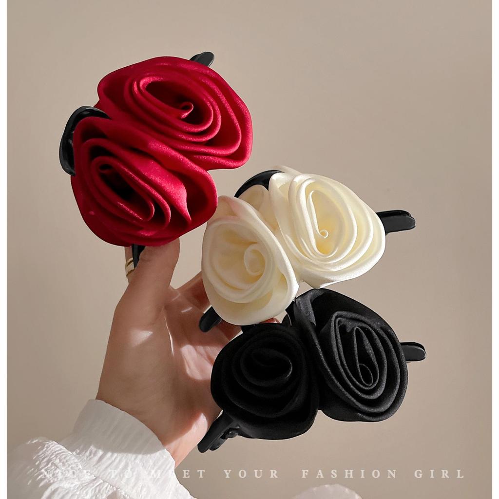 French Rose Hair Claw Clips Temperament Elegant Hairpin Women Princess Headdress Fashion Grab Clip Female Hair Accessories