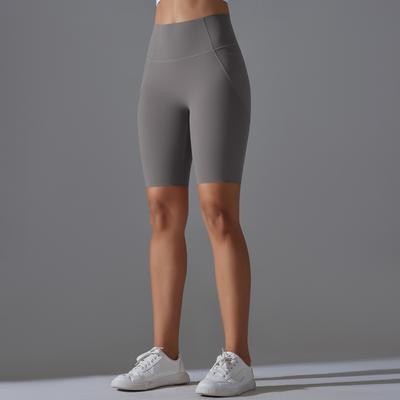 Short de sport Leggings Femme Taille Haute Short de Yoga avec Poches Été Élastique Sport Fitness Short